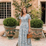 Noemi | Vestido maxi de chiffon com estampado floral
