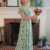 Noemi | Vestido maxi de chiffon com estampado floral