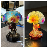 Lâmpada boho colorida com cogumelos