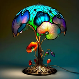 Lâmpada boho colorida com cogumelos