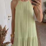 Lívia - Vestido Maxi Boho Verde Pistácio