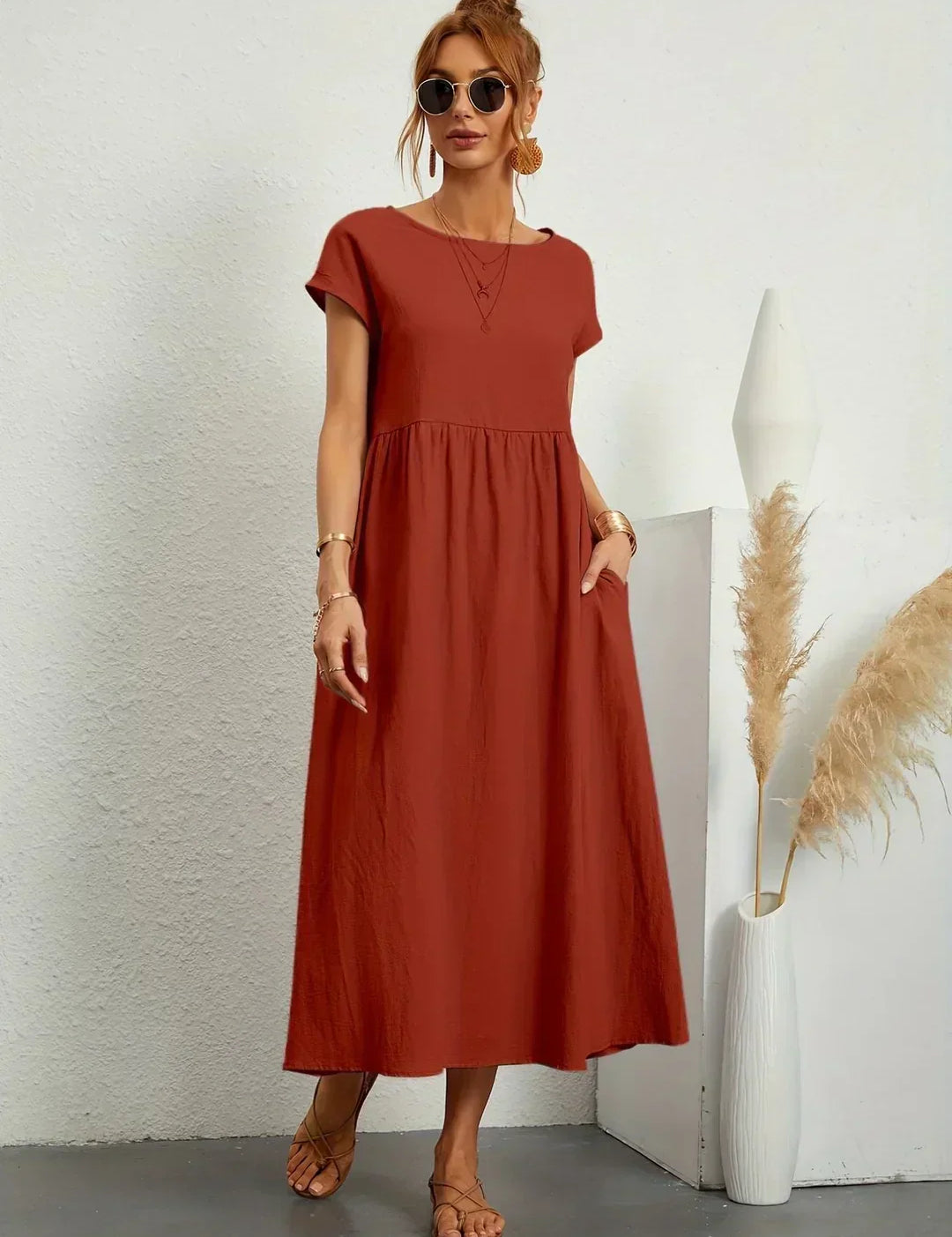 Gabriel™ — Vestido midi elegante com design fluido