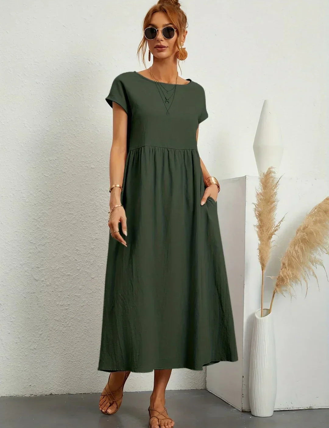 Gabriel™ — Vestido midi elegante com design fluido
