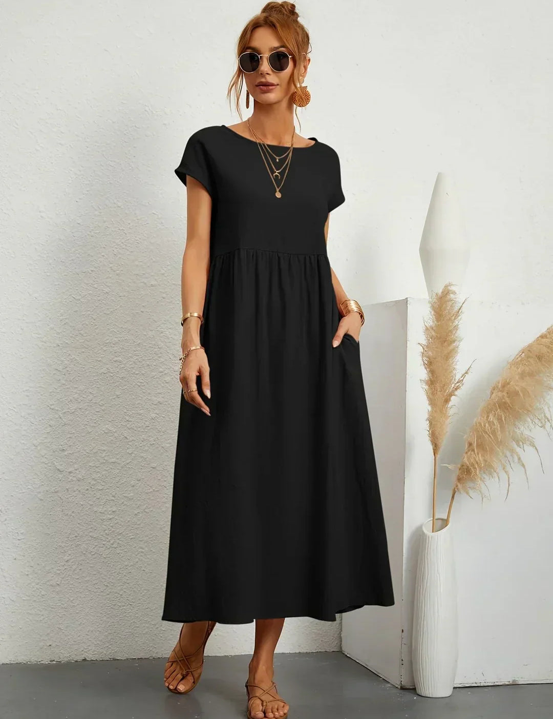 Gabriel™ — Vestido midi elegante com design fluido