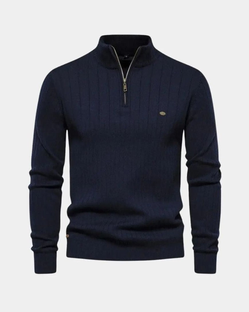 Mikkel™ | Sweatshirt de algodão com meia zip