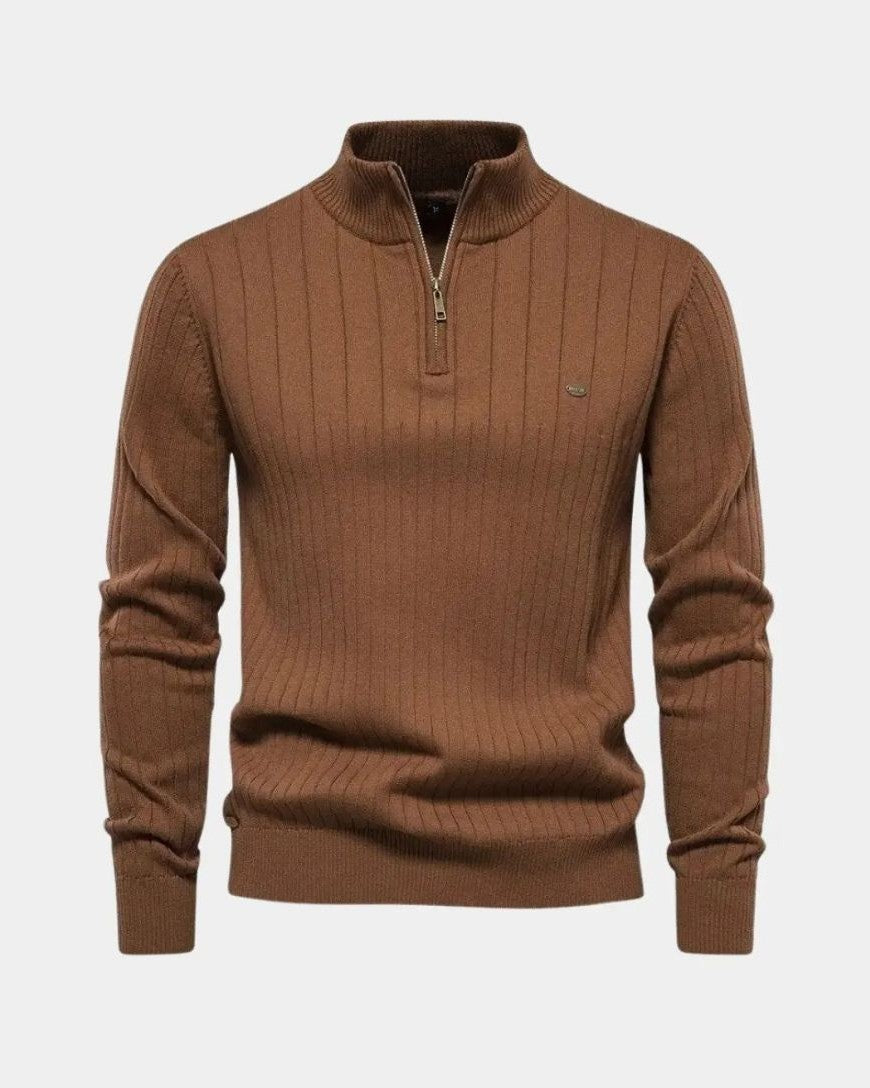 Mikkel™ | Sweatshirt de algodão com meia zip