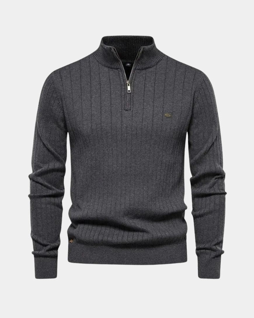 Mikkel™ | Sweatshirt de algodão com meia zip