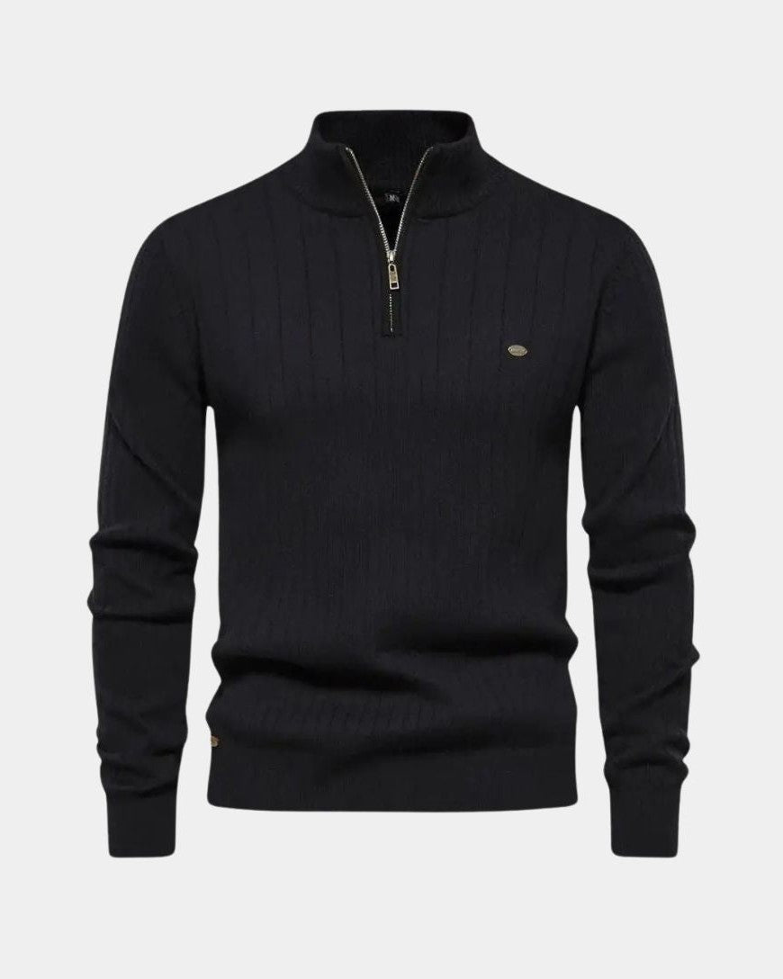 Mikkel™ | Sweatshirt de algodão com meia zip