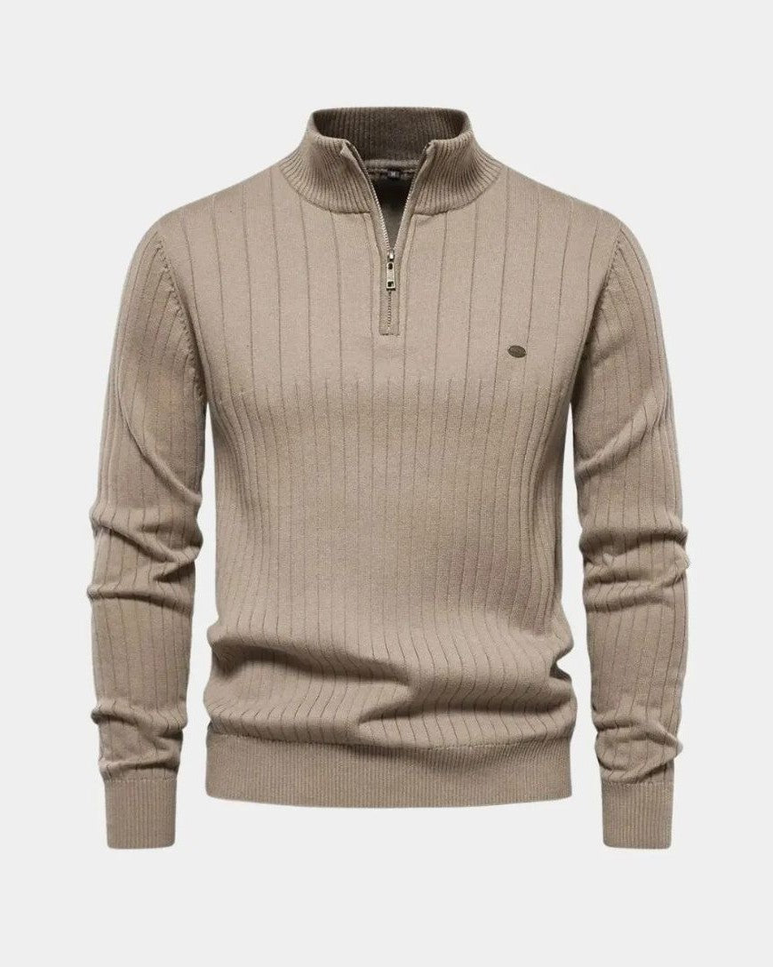 Mikkel™ | Sweatshirt de algodão com meia zip
