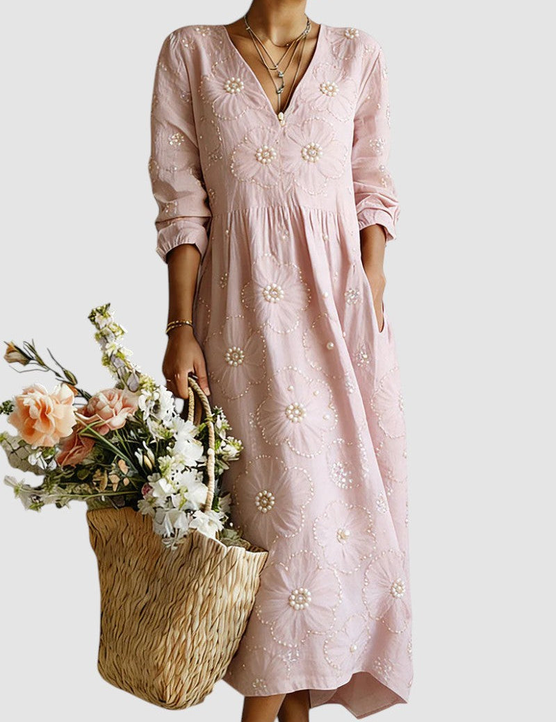 LENA | VESTIDO MIDI COM FLORES