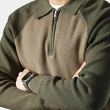 Péter™ | Sweatshirt com fecho e mangas raglan