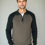 Péter™ | Sweatshirt com fecho e mangas raglan