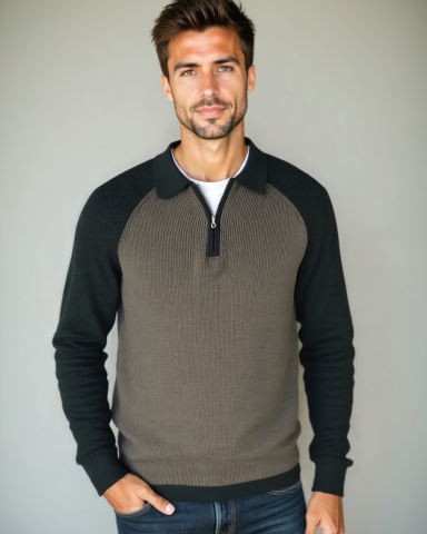 Péter™ | Sweatshirt com fecho e mangas raglan