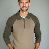 Péter™ | Sweatshirt com fecho e mangas raglan