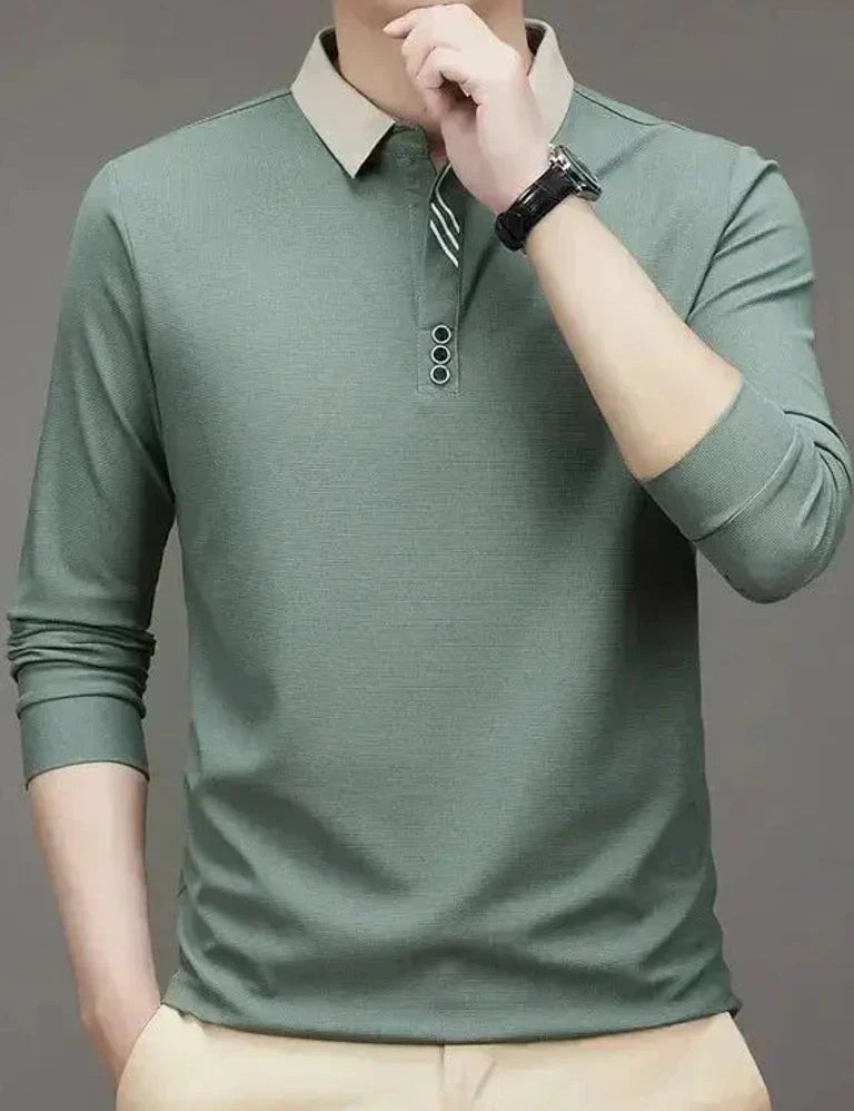 Rene™ | Pólo elegante de manga longa
