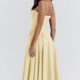 Sigrid | Vestido sem mangas com corpete, comprimento midi