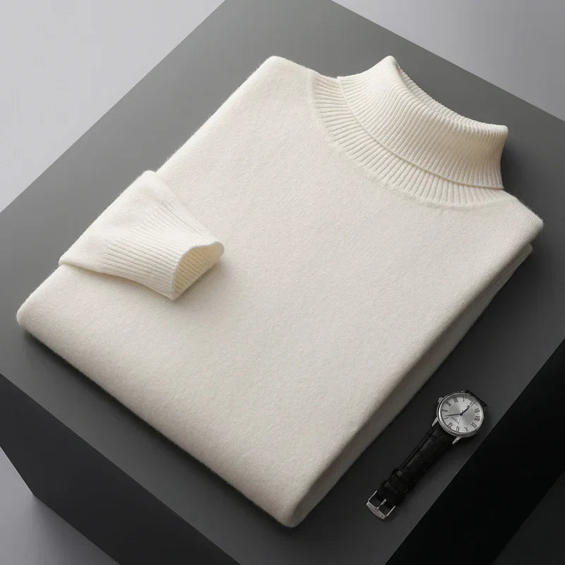 Linferhoff™ | Sweater de gola alta em cashmere