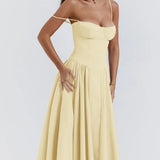 Sigrid | Vestido sem mangas com corpete, comprimento midi
