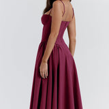Sigrid | Vestido sem mangas com corpete, comprimento midi