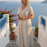 Clarisse | Vestido midi com mangas curtas e decote em V
