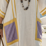 Ema | Vestido maxi com mangas curtas e decote em V