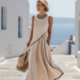 Noel | Vestido Maxi com Drapagem Sem Mangas