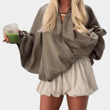 Thilde | Puffer em cor verde azeitona