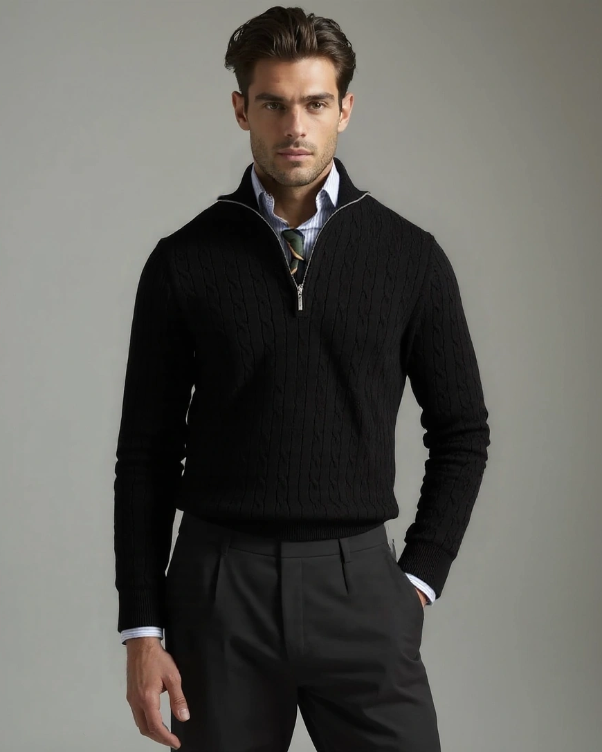 Tobias™ | Sweatshirt com fecho e padrão