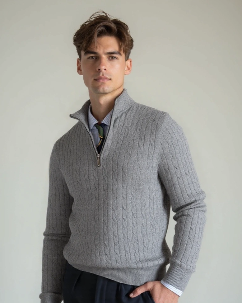 Tobias™ | Sweatshirt com fecho e padrão