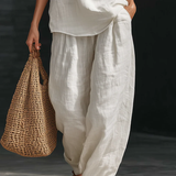 Carlota — Conjunto elegante sem mangas com calças largas