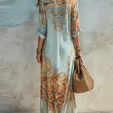 Lorna | Vestido tipo camisa mediterrânico