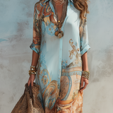 Lorna | Vestido tipo camisa mediterrânico