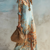 Luiza | Camisa-vestido maxi estilo mediterrânico