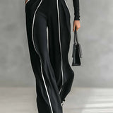 Céline | Conjunto elegante com gola alta e calças largas