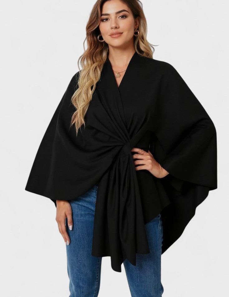 Yvet | Poncho Elegante com Drapagem