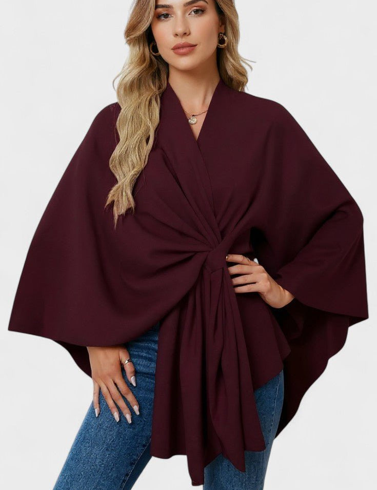 Yvet | Poncho Elegante com Drapagem