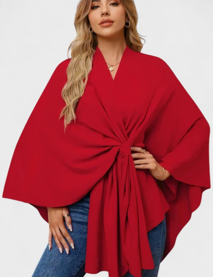 Yvet | Poncho Elegante com Drapagem