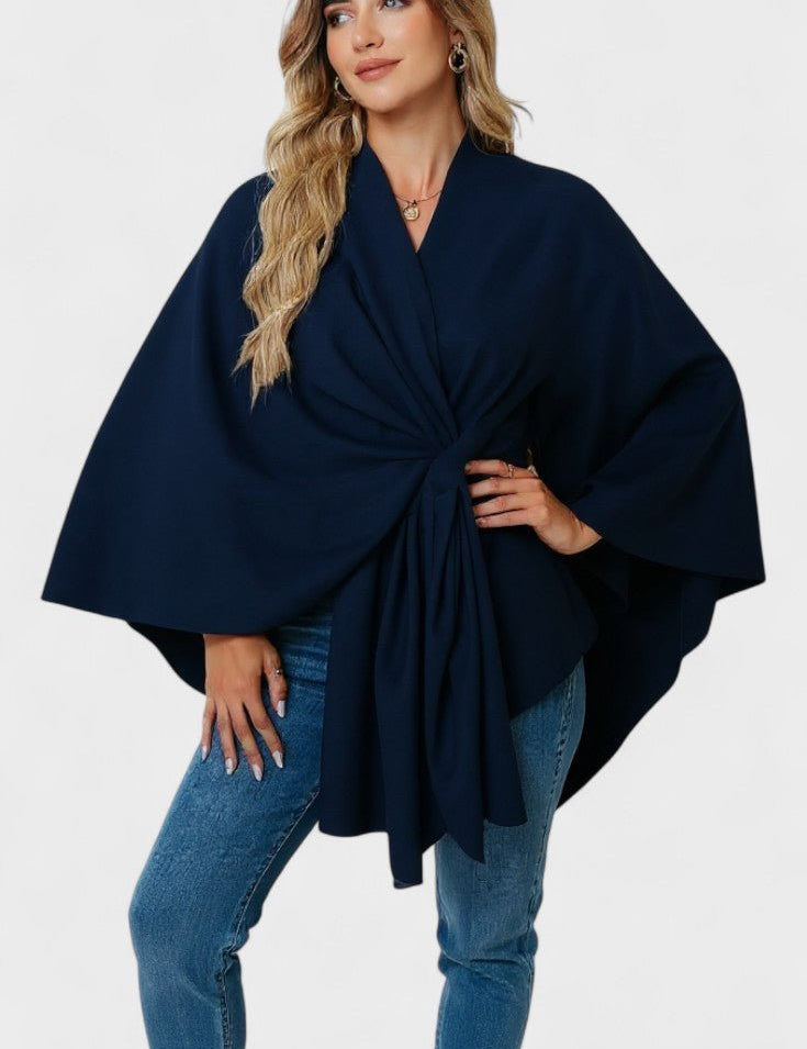 Yvet | Poncho Elegante com Drapagem