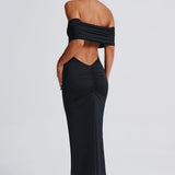 Tindra | Vestido longo Bardot com design requintado