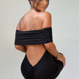 Tindra | Vestido longo Bardot com design requintado