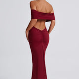Tindra | Vestido longo Bardot com design requintado
