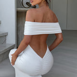 Tindra | Vestido longo Bardot com design requintado