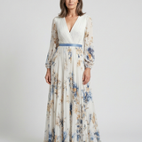 Anaïs | Vestido maxi com padrão floral e mangas longas