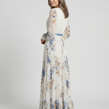 Anaïs | Vestido maxi com padrão floral e mangas longas