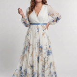 Anaïs | Vestido maxi com padrão floral e mangas longas