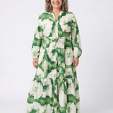 Sophie | Vestido maxi com mangas longas e cintura ajustada