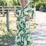 Sophie | Vestido maxi com mangas longas e cintura ajustada