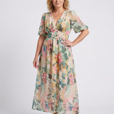 Audrey | Vestido curto com mangas curtas e cintura franzida
