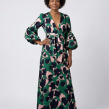 Lea | Vestido maxi com mangas longas e cintura ajustada