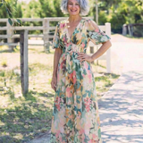 Audrey | Vestido curto com mangas curtas e cintura franzida